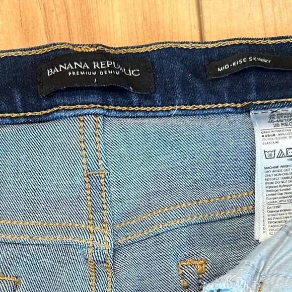 Banana Republic Womens Raw Hem Stretch Dark Wash Jeans Size 28 (4) - Picture 9 of 11